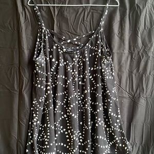 Torrid Sz 1X black w/ white hearts sheer tank top